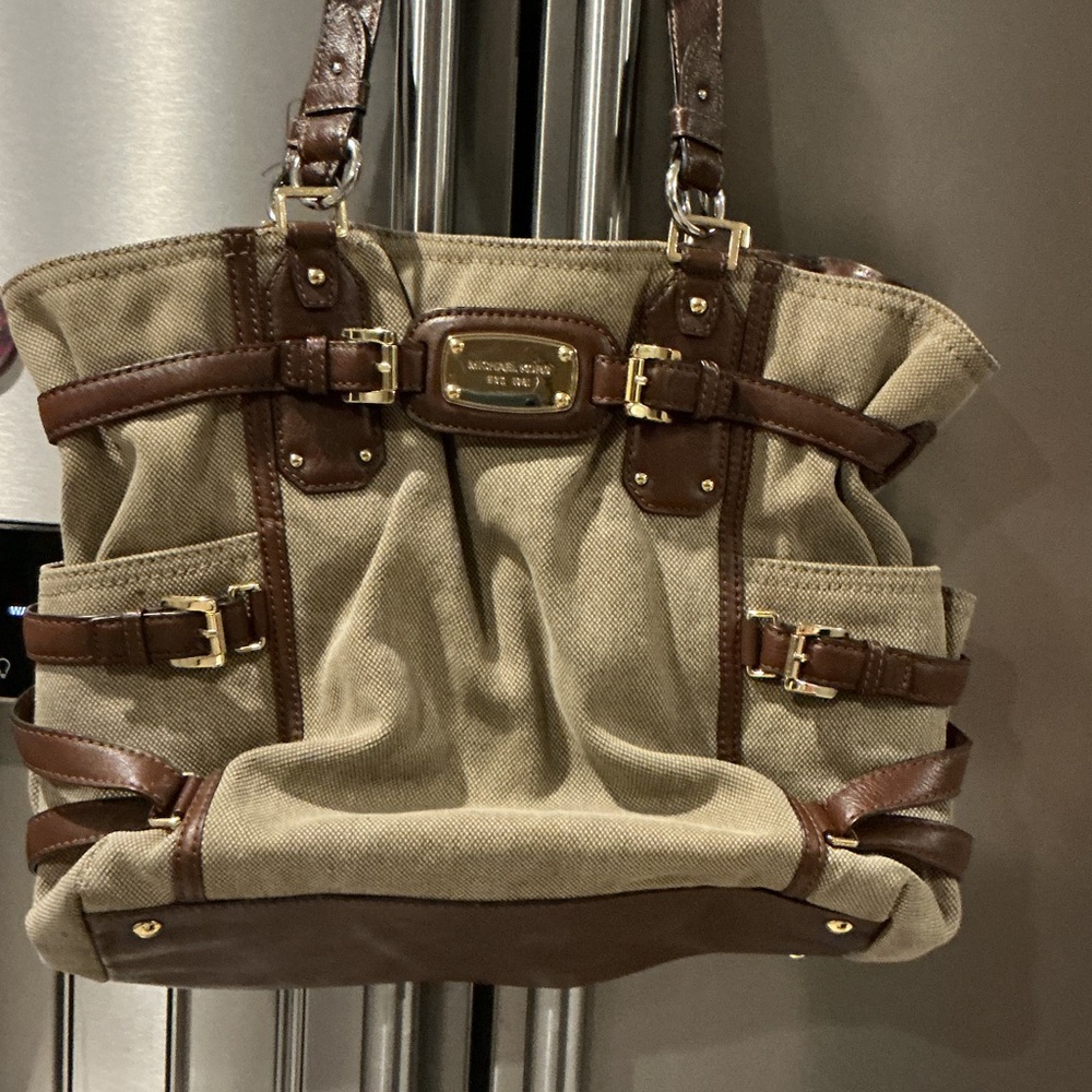 Michael Kors Brown and Tan Shoulder Bag